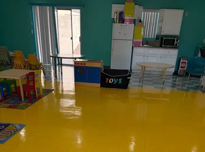 Commercial floor after professional stripping and waxing in Portland